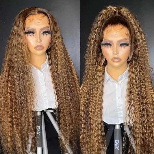 Malaysian Super Double Drawn Water Curls Fullfrontal Glueless